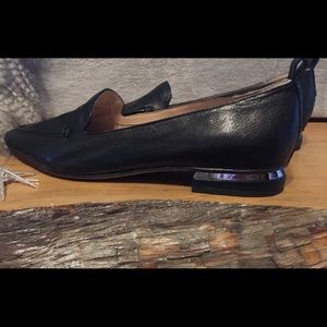 Franco Sarto Susie black leather flat Sz 10